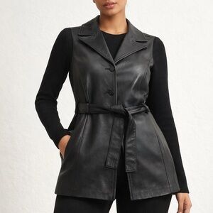 Classiques Entier Black Leather Vest